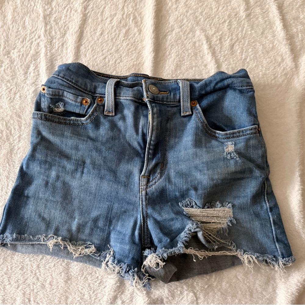Levi’s High Rise Distressed Stretch Shorts Size 24